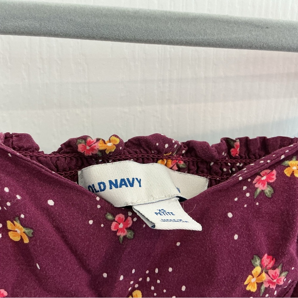 Old Navy Burgundy Floral Mini Dress - Picture 4 of 6